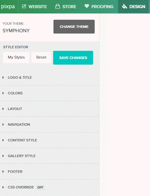Pixpa design menu